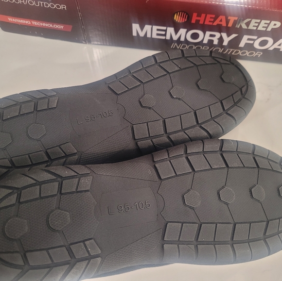 Heat Keep Black Memory Foam Men's Slippers L - Picture 5 of 6